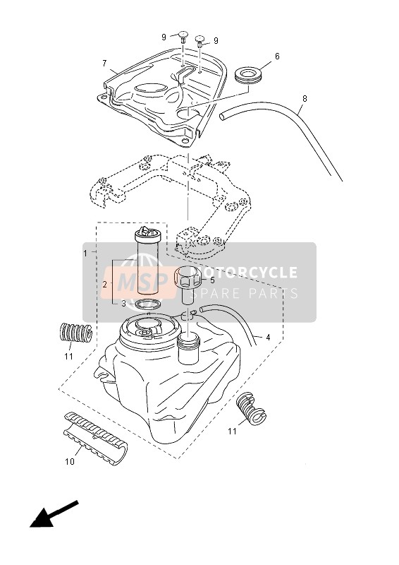 Yamaha YN50FMU 2014 Serbatoio di carburante per un 2014 Yamaha YN50FMU